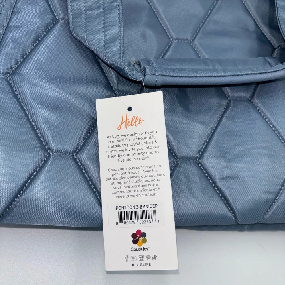 NWT lug pontoon 2 crossbody tote blue moon dragon fly charm bar cell phone